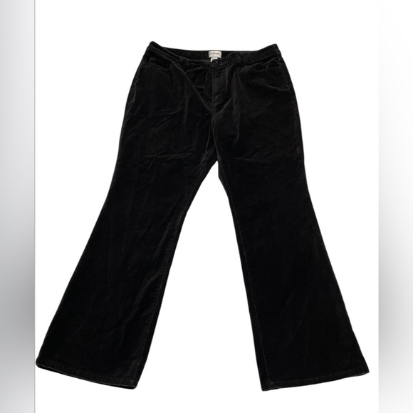 CHICO’S Black Velvet Flared Pants Size 2 Short - Picture 1 of 4